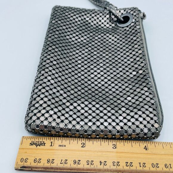 Metal Mesh Charcoal Clutch Wristlet Purse Cosmetic Phone Bag Prom Date Night - Picture 6 of 7